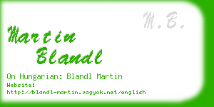 martin blandl business card